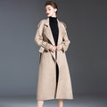 Elegant Long Double-Faced Woolen Coat Stand Collar 100% Pure Wool Autumn Winter New Style Women's Fashionable Outerwear