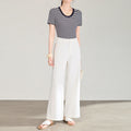 Summer New Wide-legged Pants Women Straight Basics Casual Pants Female Solid Full-length Trousers