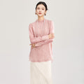 Women'S Blouse Round Neck Long Sleeve Tops Designer Luxury Brand Mulberry Silk Elegant Lady Blouses