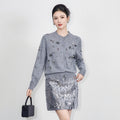 Miiine Luxury Handmade Woolen Sweater Cardigan Long Slim Fit Women's Daily Wear round Neck Button up Knitted Top