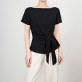 Women's T-shirt Waist Cinched Short Sleeve Uneven Hem Design Cotton Blend Comfortable Breathable Fashionable Top