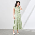 Women's Green Short-sleeved Dress Summer Style New Chinese-style National Style Cheongsam Long Dress