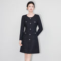 South Oil High Quality Skirt Elegant Heavy Embellished Transparent Sleeve Slimming Dress Luxury A-Line Ladies' Dress for Autumn