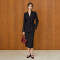 Elegant Black Blazer Women Fashion Lace Patchwork Suit Business Jacket Office Ladies Korean Commute Coat Design Outerwears