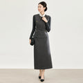 Hand-Sewn Ostrich Feather Vest Top And High Waist Skirt Two-Piece Set Elegant Chic Style for Autumn Winter Season Fashion