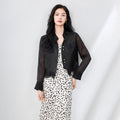 Shirt For Woman Spring New Commuter Stand-up Collar With Belt Silk Long Sleeve Top Women's Casual Black Shirt
