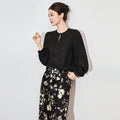 Spring Summer Elegant Shirts Fashion Blouses For Women 100% Real Silk Women's Shirt Loose Tops Woman Vintage Blouse