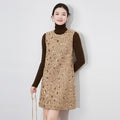 Autumn New Fashion Sequined O-Neck Dresses Women Sleeveless Dress Sexy Party Style Casual Dresses