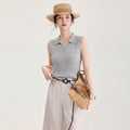 Slim Fit Neck Knitted Vest Women's Summer plus Size Sleeveless V-Neck Slimming Top Lightweight Maturity Style