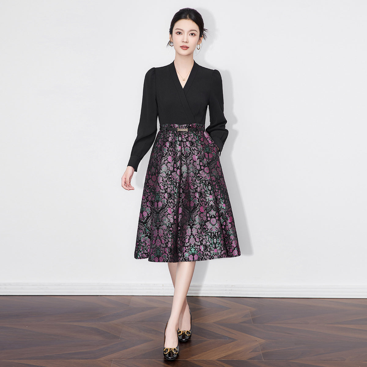 Unique Chinese Style Hanfu Dress Women's Slimming A-Line Skirt Elegant Autumn New Fashion Unique Slim Fit Long Sleeve
