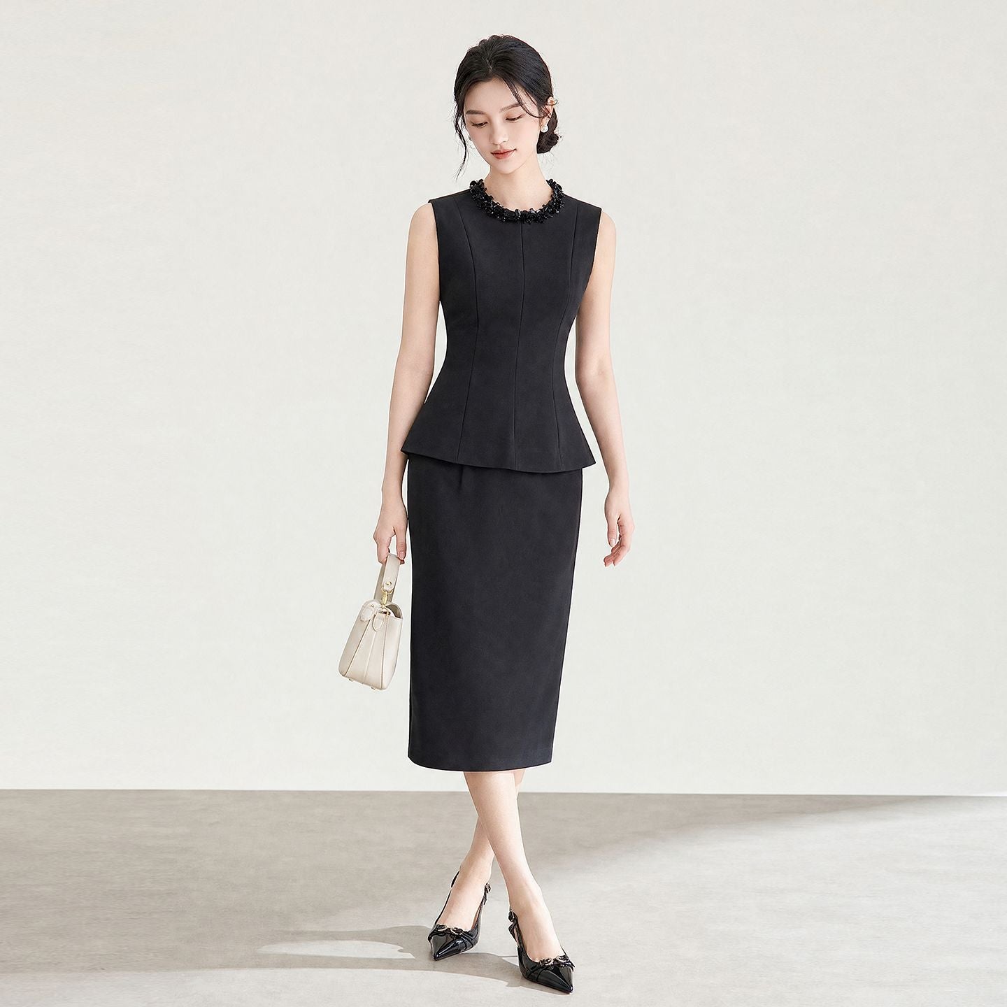 Elegant Slimming Sleeveless Vest Dress Women's Fashionable Chinoiserie Style Summer Trendy Clothing Ladies' Tops