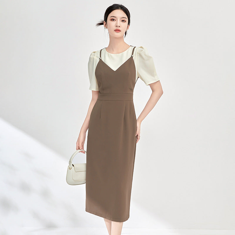 Spring Summer New Women's Dress Elegant Socialite Style Age-reducing Slimming Bodycon Skirt Five-minute Sleeves