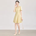 Summer Fashion Elegant Solid Gown Evening Dress Women Clothes Retro Pearl Sexy O-Neck Slim Short A-Line Party Club Prom Vestidos