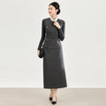 Elegant Spliced Pockets False Two Piece Dresses for Women O Neck Sleeveless Patchwork Belt Dress Female Clothes New