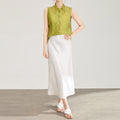 Women's Clothing Summer Solid Color Silk Long Dress Fashionable High-Waisted Skirt Little Charming Girl