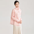 Women's Fashion Spring New Peony Butterfly Jacquard 100% Natural Mulberry Silk Versatile Fashion Comfortable Temperament Shirt