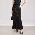 Retro Leopard Print Sexy ter Fi Tail f Skirt Women's Belted High Waist A-Line Long Skirt Street Sle Midi Skirt