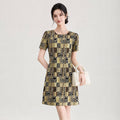 O-neck Short Sleeve Dresses for Women Dashiki Print Belt Dresses Vestidos Women African Clothing