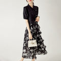 Midi Skirts Women New Summer Thin Simple Ink Wash Printing Design Vintage Gentle Leisure Chic Aesthetic Streetwear