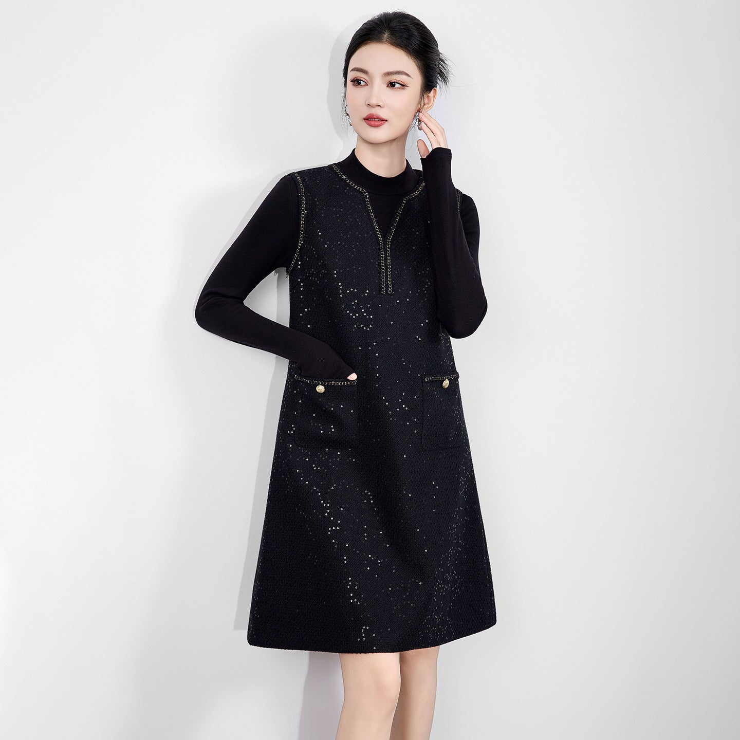 Plus Size Two-Piece Set Small Fragrance Style Strap Dress Elegant Ladylike Fashionable Spring New Arrival Luxury Quality Comm...