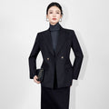Women's Suit Pantsuit 2 Piece Flat Collar Blazer & Pants Fashion Suit for Casual Office Customize