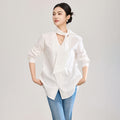 Women Red Ruffles Spliced Big Size Elegant Blouse New V-neck Long Sleeve Shirt Fashion Tide Spring Autumn