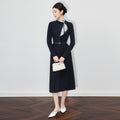 French Style Pure Color Base Shirt And Chenille Vest Dress Two-Piece Set Elegant Commute Polyester Lycra Blend Casual Set