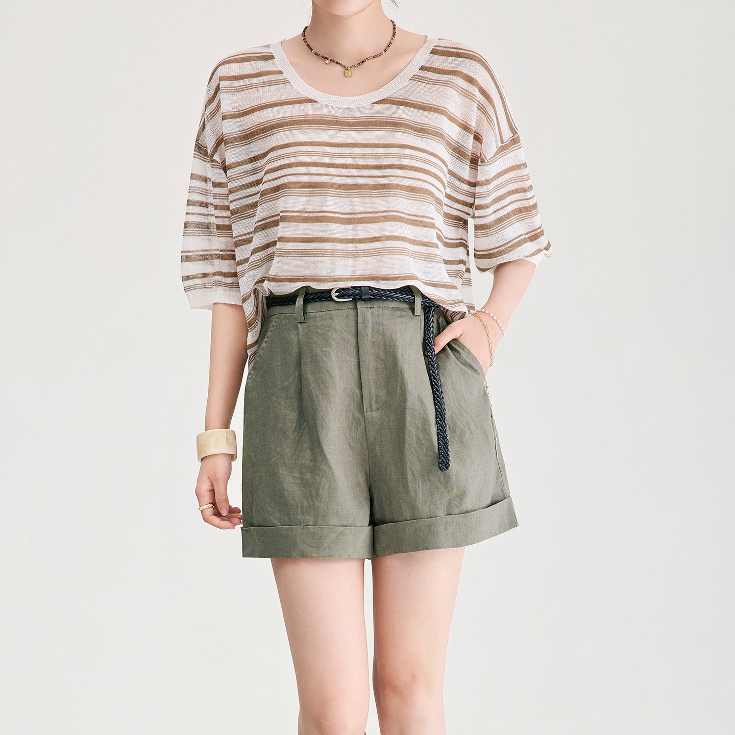 Women Cotton Linen Shorts New Summer High Waist Casual Sports Shorts Female Solid Color Pocket Loose Beach Hot Short Pants