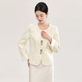 Chic Mommy Style Outerwear Spring Floral Embroidery New Chinese Elegant Wide Lady Mom Clothes Polyester Fiber Short Coat