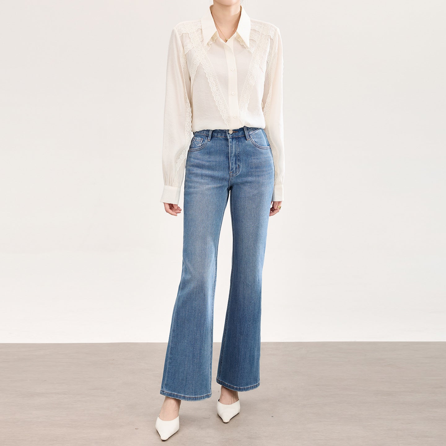 New Style Cross-Border Amazon Slim Fit Stretch Embroidered For Women Washed Retro Flared Pants