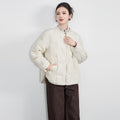 Winter New Version Loose Round Neck Stereo Embossing Plaid Down Cotton Padded Jacket Coat Long Sleeve Women's Parkas