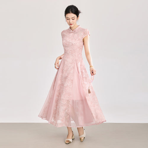 100% Mulberry Silk Long Dresses 2025 Woman Summer Green Mermaid Dress New Arrivals Party Dresses Women Clothing