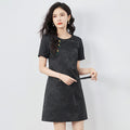 Elegant Silk Cheongsam Dress Women's Mid-aged Summer Vintage High-end Mommy Dress Fragrant Cloud Silk Print No-iron Processing