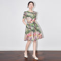 High Quality South Oil Summer New Style Printed Slimming Dress Luxury Personality Heavy Embroidery A-Line Dress