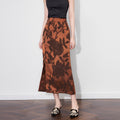 High Waist Casual Floral Print Me Skirt Bla Fungus Street Sle mid Length Women's Skirt Spring Season