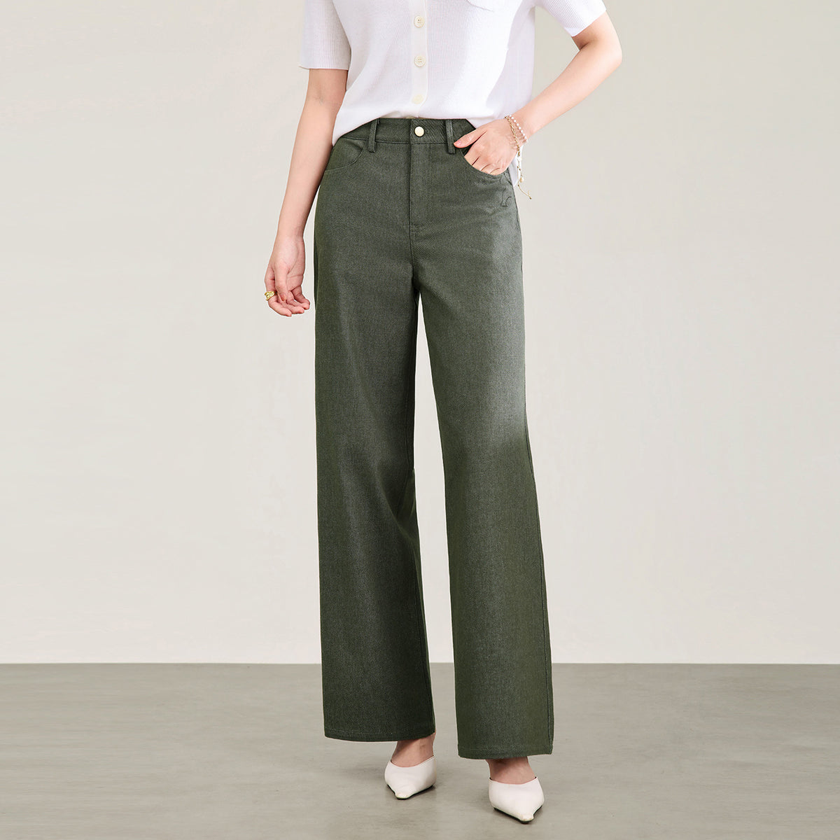 High Waist Wide Leg Suit Pants for Women Loose Straight Casual Black Floor-Length Trousers Spring Season Ladies Fashion