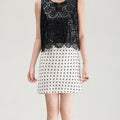 Black Polka Dot A-Line Skirt Women's Casual Style Slimming Spring Summer New Arrival Cotton Polyester Blend Skirt