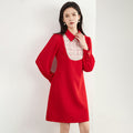 Summer Street Style Short Sleeve Embroidered Patchwork Dress Loose Waist Polyester Blend Handmade Splicing Midi Dress