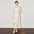 Style Women's Summer Dress Short Sleeve Button Shirt with Sling Skirt Hanfu Two-Piece Set National Trend