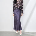 Acetate Satin Fish Tail Half Skirt Women's Spring New Slim High Waist Slimming Long A-Line Wrap Body Skirt Commute Style