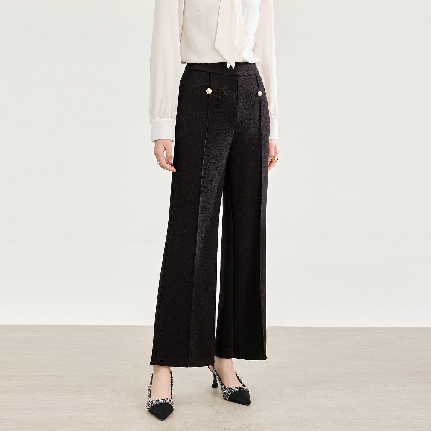 High Waist Wide Leg Pants Women's Spring Autumn Loose Fit Drapey Elastic Casual Trousers Slimming Straight Korean Style