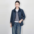 Women's Vintage Quilted Jacket 2026 Winter Warm Parkas Plaid Spliced Cuff Long Sleeve Lady Outerwear Woman Clothes