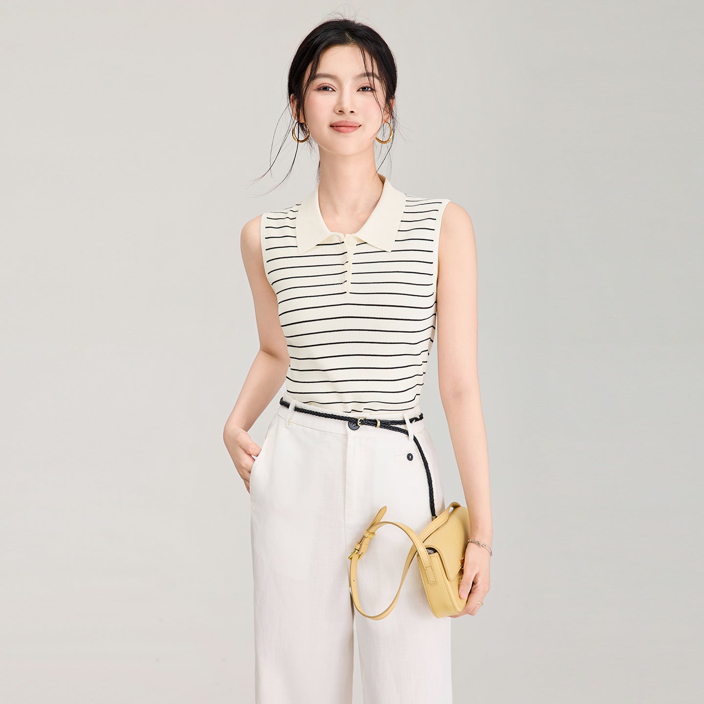 Women's New Arrival Golf Apparel: Collared, Striped, Short-Sleeve, Color-Blocked, Comfortable Outdoor Sportswear