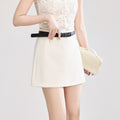 High Waist A-Line Skirt Commute Casual Comfortable Cotton Women's White Spring Season Versatile Bodycon ort Skirt
