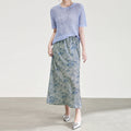 Artistic Print Commuter Friendly Fish Tail Skirt Belted Versatile Long Skirt Suitable for Various Occasions
